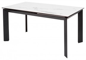 Стол CREMONA 140 MATTE STATUARIO Белый мрамор матовый, керамика/ черный каркас, ®DISAUR в Еманжелинске - emanzhelinsk.mebel24.online | фото 1
