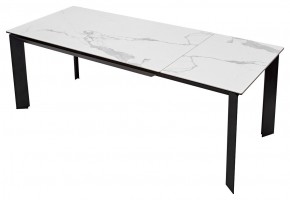 Стол CREMONA 140 MATTE STATUARIO Белый мрамор матовый, керамика/ черный каркас, ®DISAUR в Еманжелинске - emanzhelinsk.mebel24.online | фото 2