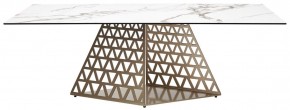 Стол ENNA 220 KL-188 Контрастный мрамор матовый, итальянская керамика/ каркас цвета шампань, ®DISAUR в Еманжелинске - emanzhelinsk.mebel24.online | фото 10