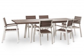 Стол Гармония раздвижной (Harmony Extendable) белый-капучино в Еманжелинске - emanzhelinsk.mebel24.online | фото 6