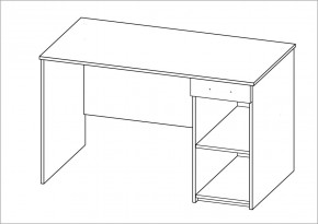 Стол КАСТОР письменный с одной тумбой и одним ящиком, цвет белый в Еманжелинске - emanzhelinsk.mebel24.online | фото 2