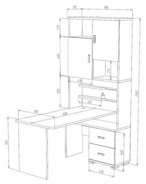 Стол компьютерный Домино СР-720/140 в Еманжелинске - emanzhelinsk.mebel24.online | фото 2