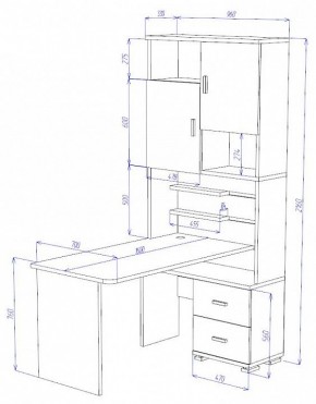 Стол компьютерный Домино СР-720/160 в Еманжелинске - emanzhelinsk.mebel24.online | фото 2