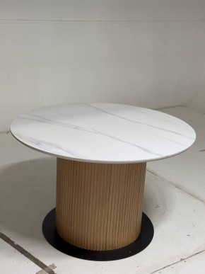 Стол MESA D120 цвет БЕЛЫЙ МРАМОР M326 / Каркас OAK, ®DISAUR в Еманжелинске - emanzhelinsk.mebel24.online | фото 2