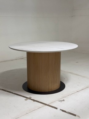 Стол MESA D120 цвет БЕЛЫЙ МРАМОР M326 / Каркас OAK, ®DISAUR в Еманжелинске - emanzhelinsk.mebel24.online | фото 3