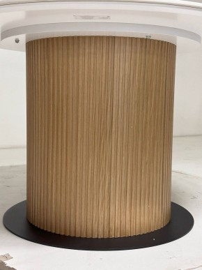 Стол MESA D120 цвет БЕЛЫЙ МРАМОР M326 / Каркас OAK, ®DISAUR в Еманжелинске - emanzhelinsk.mebel24.online | фото 4