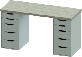 Стол письменный Ингар 2/55 140x75x55, дуб беленый/белый в Еманжелинске - emanzhelinsk.mebel24.online | фото 2