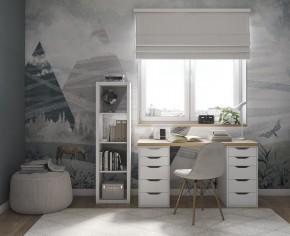 Стол письменный Ингар 2/55 140x75x55, дуб беленый/белый в Еманжелинске - emanzhelinsk.mebel24.online | фото 4