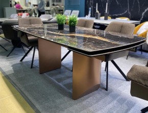 Стол ПУАНТО 200 TITANIUM LAWA NERO, керамика / МЕДЬ каркас М-City в Еманжелинске - emanzhelinsk.mebel24.online | фото 2