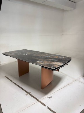 Стол ПУАНТО 200 TITANIUM LAWA NERO, керамика / МЕДЬ каркас М-City в Еманжелинске - emanzhelinsk.mebel24.online | фото 4