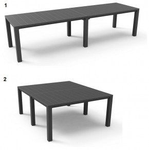 Стол раскладной Джули (Julie Double table 2 configurations) Графит в Еманжелинске - emanzhelinsk.mebel24.online | фото