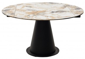 Стол TERAMO 135 GLOSS GRAND JADE SOLID CERAMIC, керамика, поворотн.механизм / Черный каркас, ®DISAUR в Еманжелинске - emanzhelinsk.mebel24.online | фото