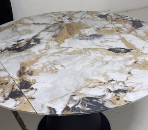 Стол TERAMO 135 GLOSS GRAND JADE SOLID CERAMIC, керамика, поворотн.механизм / Черный каркас, ®DISAUR в Еманжелинске - emanzhelinsk.mebel24.online | фото 4