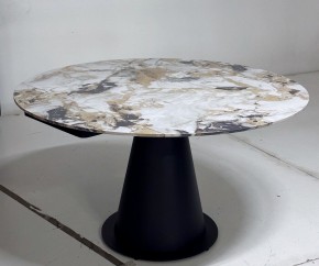 Стол TERAMO 135 GLOSS GRAND JADE SOLID CERAMIC, керамика, поворотн.механизм / Черный каркас, ®DISAUR в Еманжелинске - emanzhelinsk.mebel24.online | фото 5