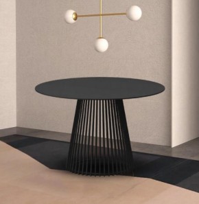 Стол TERNI 120 MATT BLACK MARBLE SOLID CERAMIC Черный мрамор матовый, керамика /Черн.каркас, ®DISAUR в Еманжелинске - emanzhelinsk.mebel24.online | фото 2