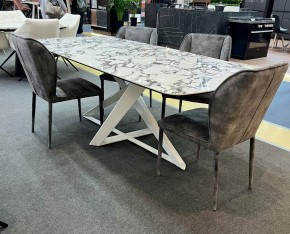 Стол VICENZA 220 BULGARI WHITE, керамика / белый, ®DISAUR в Еманжелинске - emanzhelinsk.mebel24.online | фото 2
