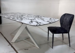 Стол VICENZA 220 BULGARI WHITE, керамика / белый, ®DISAUR в Еманжелинске - emanzhelinsk.mebel24.online | фото 4