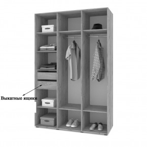 СТОУН С31 Шкаф 3-х створчатый с ящиками (камень темный/ирландский дуб) в Еманжелинске - emanzhelinsk.mebel24.online | фото 4