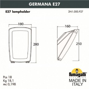 Светильник на штанге Fumagalli Germana 2N1.000.000.AYF1R в Еманжелинске - emanzhelinsk.mebel24.online | фото 3