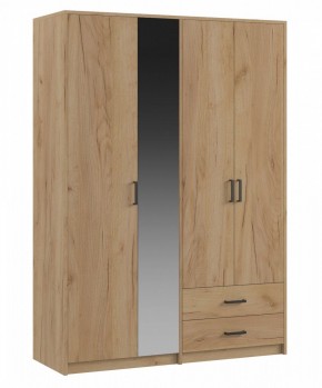 СВЕТЛАНА LOFT Шкаф 4 двери с зеркалом (дуб золотой) в Еманжелинске по цене 10 030 руб. СВЕТЛАНА LOFT Шкаф 4 двери с зеркалом (дуб золотой) в Еманжелинске - emanzhelinsk.mebel24.online | фото