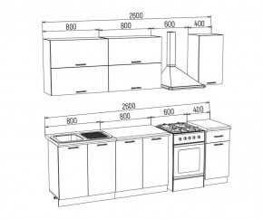 ТЕХНО-3 Кухонный гарнитур 2,0 м Компоновка №2 в Еманжелинске - emanzhelinsk.mebel24.online | фото 1