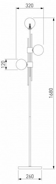 Торшер Eurosvet Volver 01383/3 латунь в Еманжелинске - emanzhelinsk.mebel24.online | фото 2