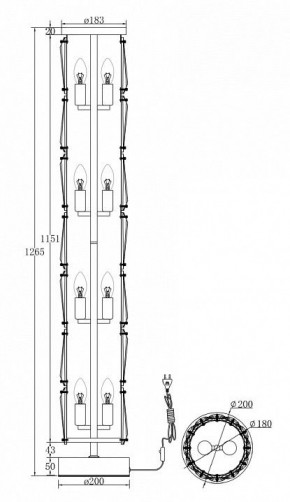 Торшер Maytoni Puntes MOD043FL-08CH в Еманжелинске - emanzhelinsk.mebel24.online | фото 3