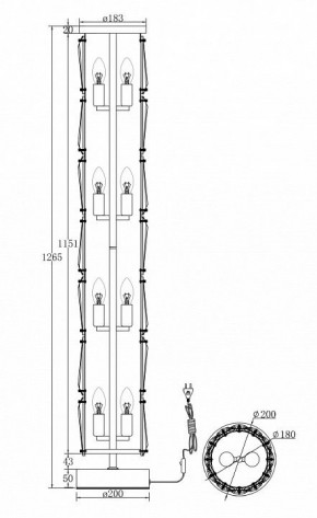 Торшер Maytoni Puntes MOD043FL-08G в Еманжелинске - emanzhelinsk.mebel24.online | фото 3