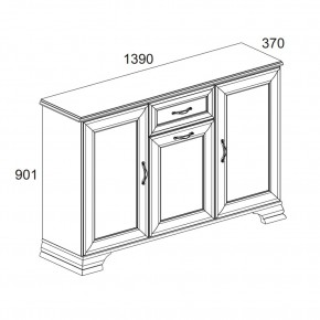 Тумба 3D1S, TIFFANY, цвет вудлайн кремовый в Еманжелинске - emanzhelinsk.mebel24.online | фото 2