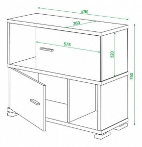 Тумба комбинированная Домино СБ-30/2 в Еманжелинске - emanzhelinsk.mebel24.online | фото 3