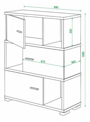 Тумба комбинированная Домино СБ-30/3 в Еманжелинске - emanzhelinsk.mebel24.online | фото 2