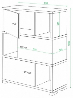Тумба комбинированная Домино СБ-30/3 в Еманжелинске - emanzhelinsk.mebel24.online | фото 2