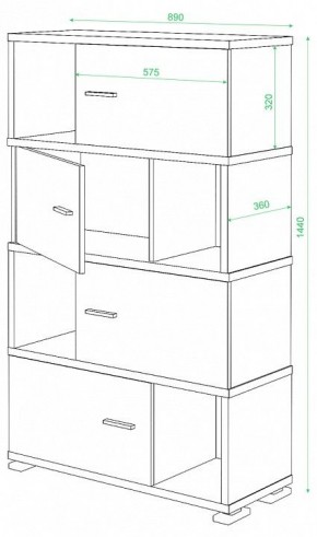 Тумба комбинированная Домино СБ-30/4 в Еманжелинске - emanzhelinsk.mebel24.online | фото 3