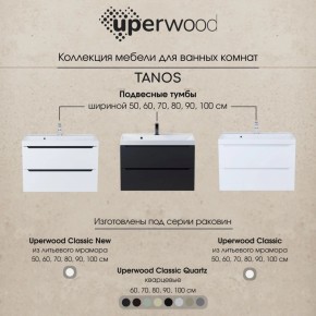 Тумба под раковину Uperwood Tanos 100 см, подвесная, белая/графит в Еманжелинске - emanzhelinsk.mebel24.online | фото 12