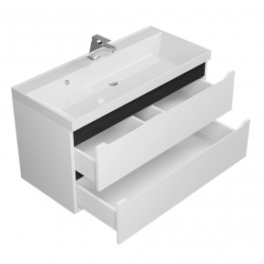 Тумба под раковину Uperwood Tanos 100 см, подвесная, белая/графит в Еманжелинске - emanzhelinsk.mebel24.online | фото 2