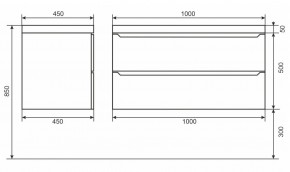 Тумба под раковину Uperwood Tanos 100 см, подвесная, белая/графит в Еманжелинске - emanzhelinsk.mebel24.online | фото 6