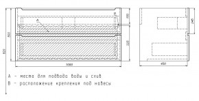 Тумба под раковину Uperwood Tanos 100 см, подвесная, белая/графит в Еманжелинске - emanzhelinsk.mebel24.online | фото 7