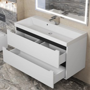 Тумба под раковину Uperwood Tanos 100 см, подвесная, белая/графит в Еманжелинске - emanzhelinsk.mebel24.online | фото 9