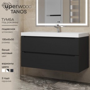 Тумба под раковину Uperwood Tanos 100 см, подвесная, черная матовая в Еманжелинске - emanzhelinsk.mebel24.online | фото 3