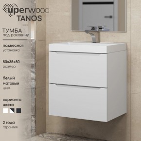 Тумба под раковину Uperwood Tanos 50 см, подвесная, белая матовая в Еманжелинске - emanzhelinsk.mebel24.online | фото 6