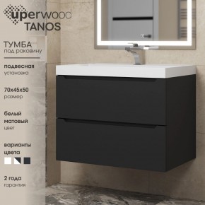 Тумба под раковину Uperwood Tanos 70 см, подвесная, черная матовая в Еманжелинске - emanzhelinsk.mebel24.online | фото 3