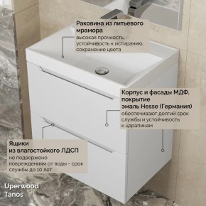 Тумба с раковиной Uperwood Tanos 50 см, подвесная, белая матовая в Еманжелинске - emanzhelinsk.mebel24.online | фото 6
