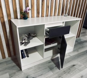 Тумба ТВ малая Парус (Белый/Графит) в Еманжелинске - emanzhelinsk.mebel24.online | фото 2