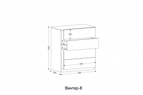 ВИНТЕР - 8 Комод 4 ящика в Еманжелинске - emanzhelinsk.mebel24.online | фото 2